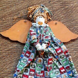 Country Angel Vintage Handmade Decorative Wall Hanging